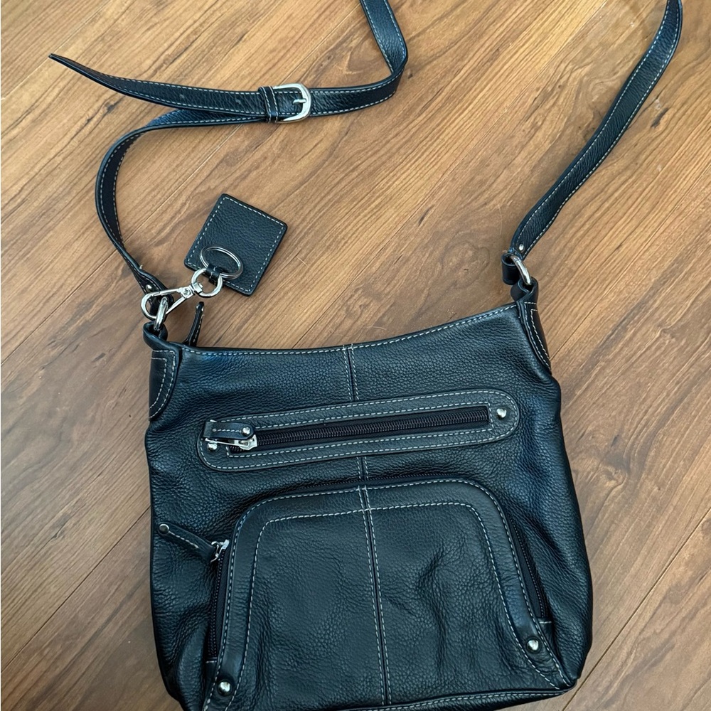 Black Leather Crossbody Bag